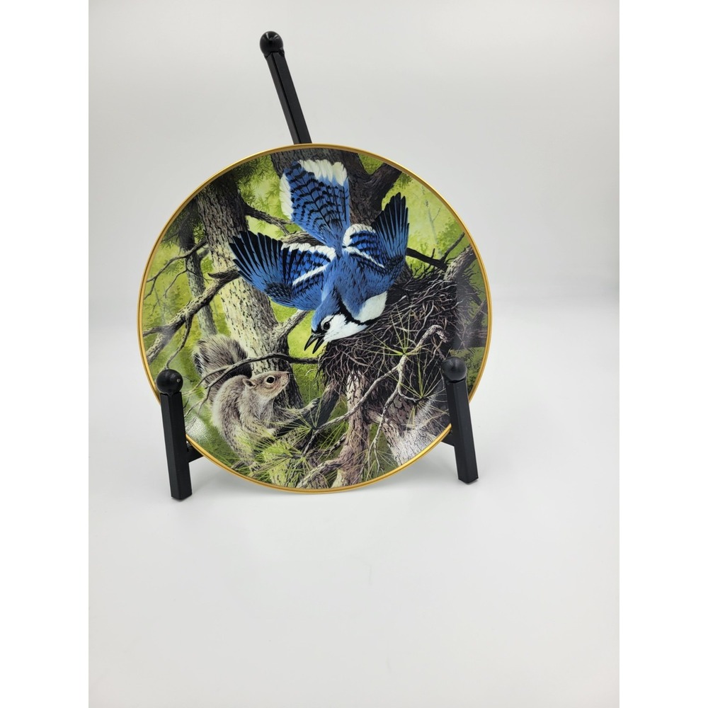 A J RUDISILL BLUEJAY PROTECTING THE NEST Plate Excellent 1st Edition 1983‎
